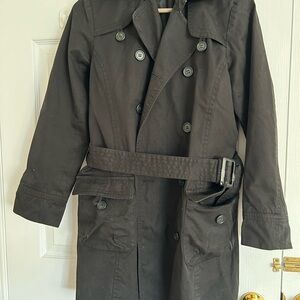 Black Double-Breasted Trench Coat